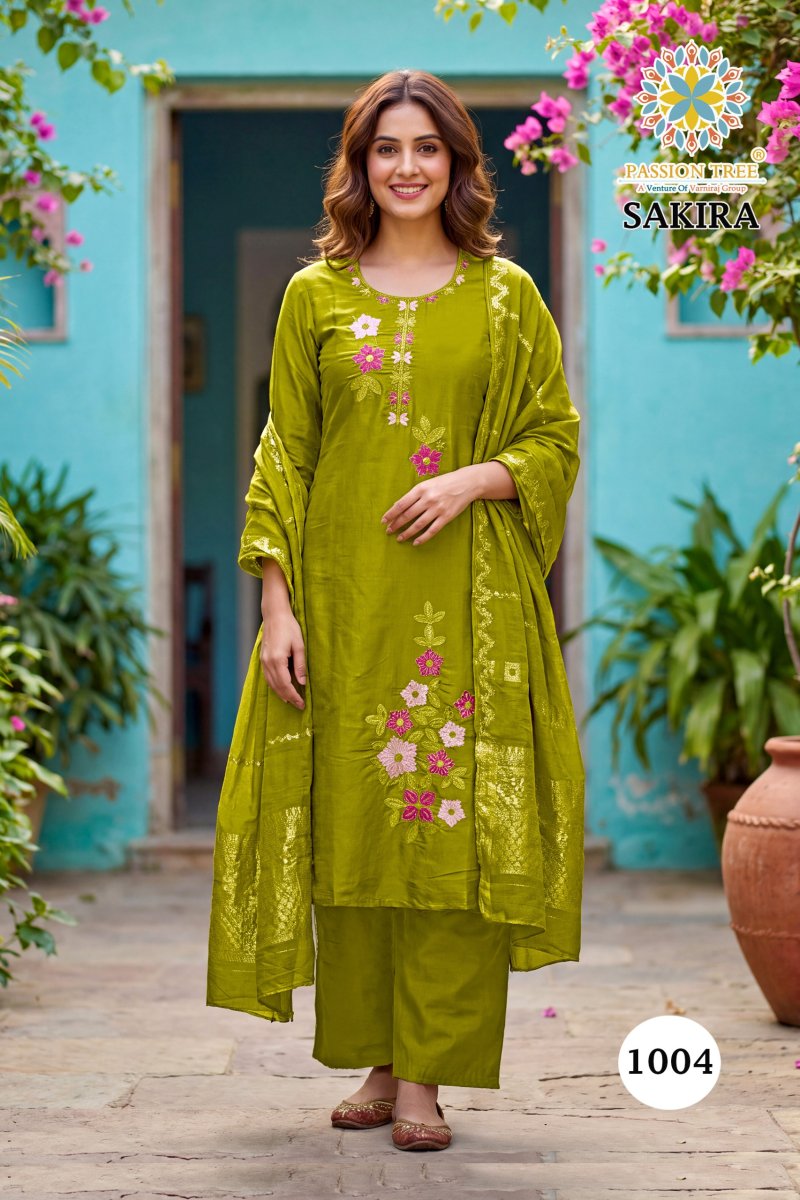 Sakira Vol 1 By Passion Tree Roman Silk Kurti With Bottom Dupatta 